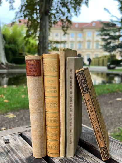 Set of 5 Antique Books – Classic Neutral Tones