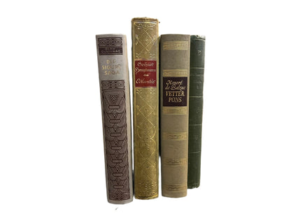 Set of 4 Antique Books – Golden Earthtones