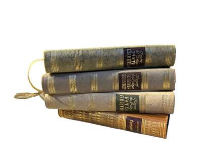 Set of 4 Antique Books – Muted Earthtones