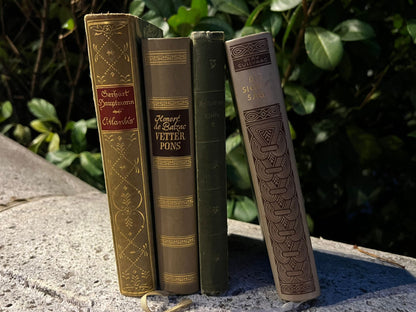 Set of 4 Antique Books – Golden Earthtones