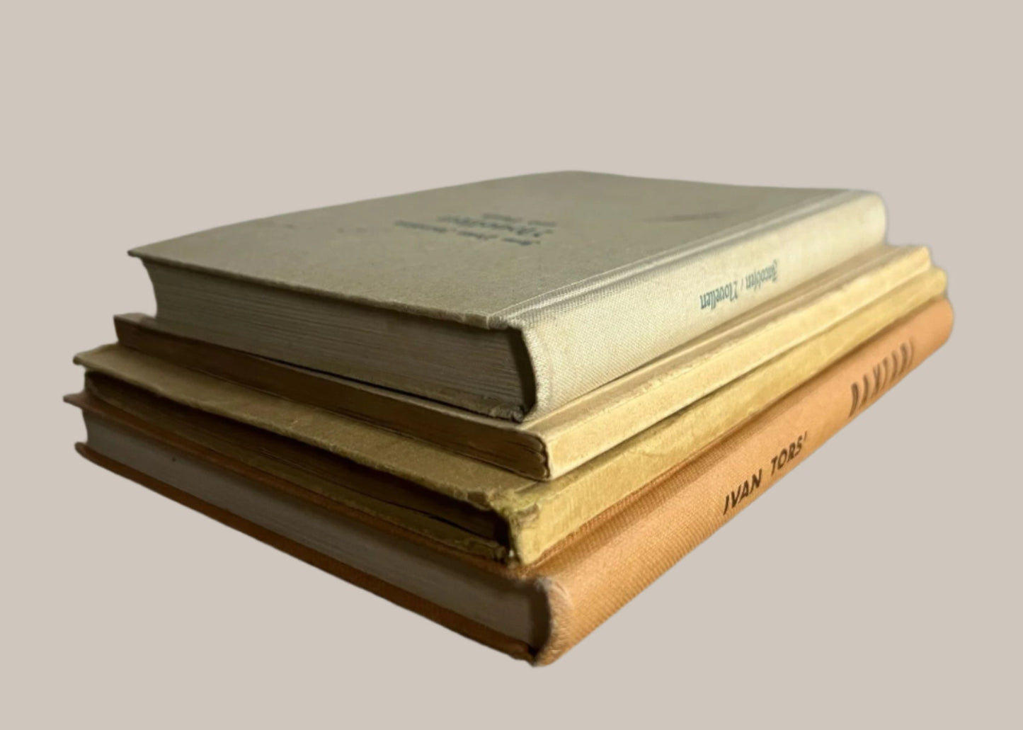 Set of 4 Vintage Books – Beige Browns