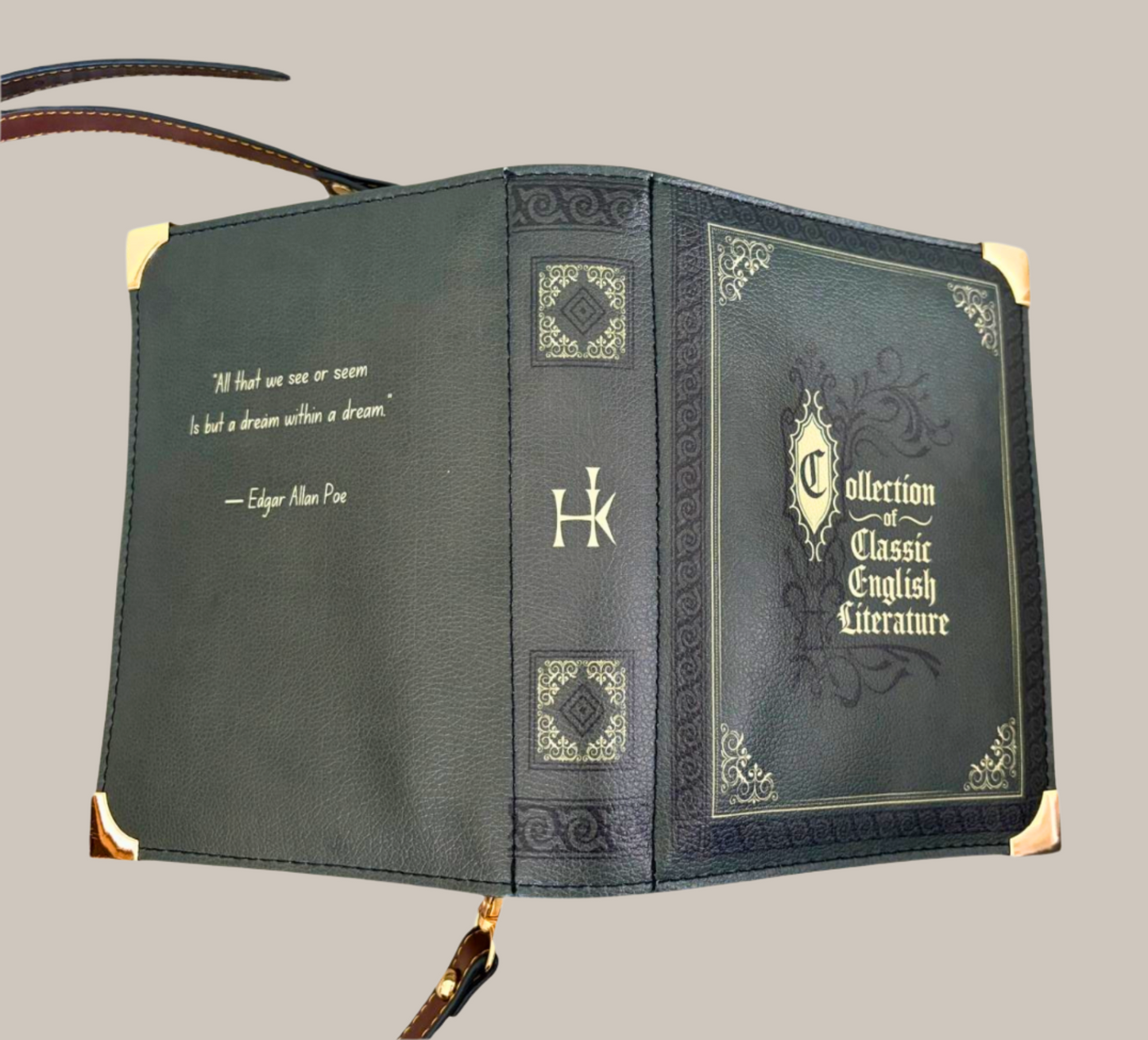 Customizable Vintage-Inspired Book-Shaped Crossbody Bag