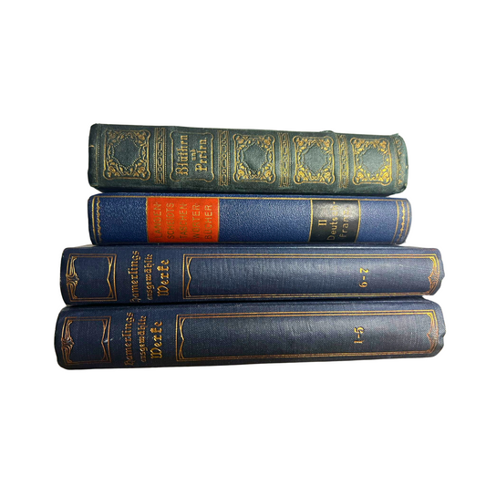 Set of 4 Antique Books – Midnight Blue