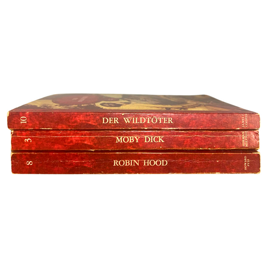 Set of 3 Vintage Books – Red & Prints